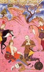 Rustam beside the dying Sohrab