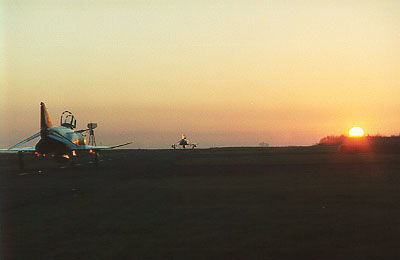 Sunset on the western taxiway