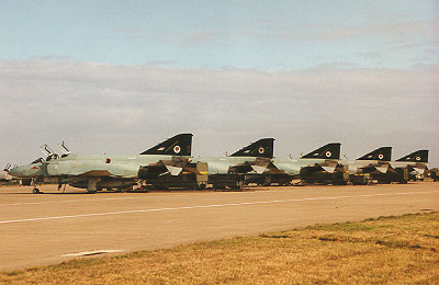 74 Squadron F-4J line-up, 1990