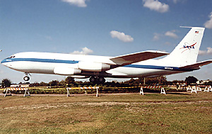 The 'Vomit Comet' at the entrance to Ellington field