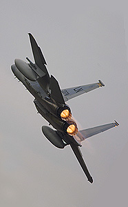 Departing with some vigour, the F-15C from Lakenheath