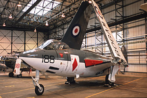 The RNHF's repaired Seahawk was tucked away in a hangar - hopefully it'll be back on the airshow scene next year. Pic by Roger Cook