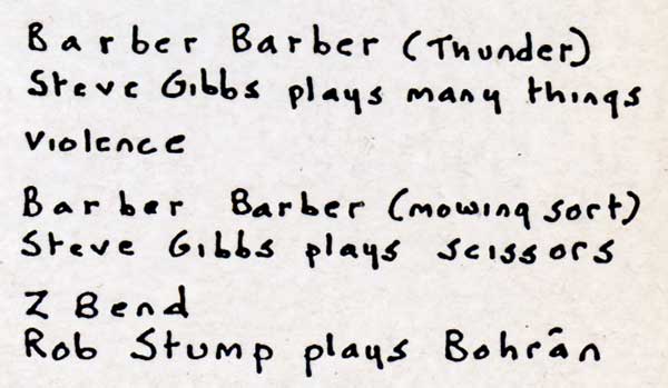 Edward Barton - Barber Barber / Z Bend - UK 12" Single - Credits