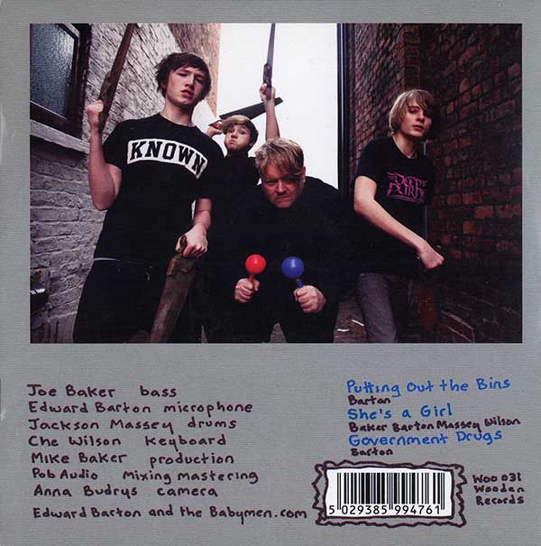 Edward Barton And The Baby Men - Putting Out The Bins - UK CD - Back