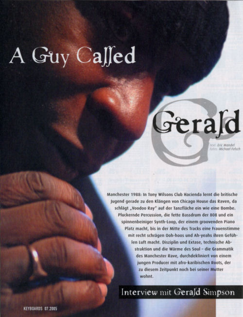 A Guy Called Gerald Unofficial Web Page - Article: Keyboards: Recording & Computer - 07.05 - A Guy Called Gerald