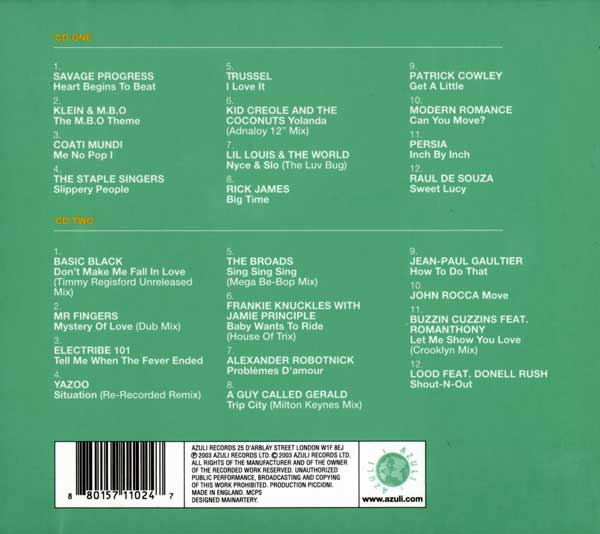 V/A - Azuli Presents - Derrick L. Carter - Choice - A Collection Of Classics - UK 2xCD - Back