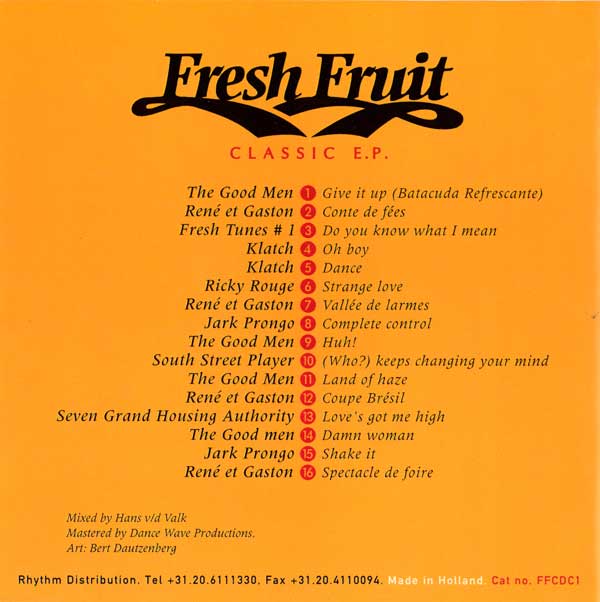 Various - Fresh Fruit Classics - Dutch CD - Credits