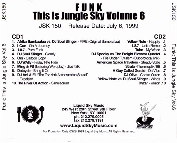 Various - Funk - This Is Jungle Sky 6 - US Promo 2xCD - Back