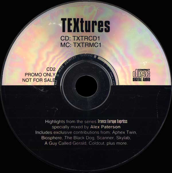 Various - Textures - Mixed By Darren Emerson & Alex Paterson - UK Promo CD - CD