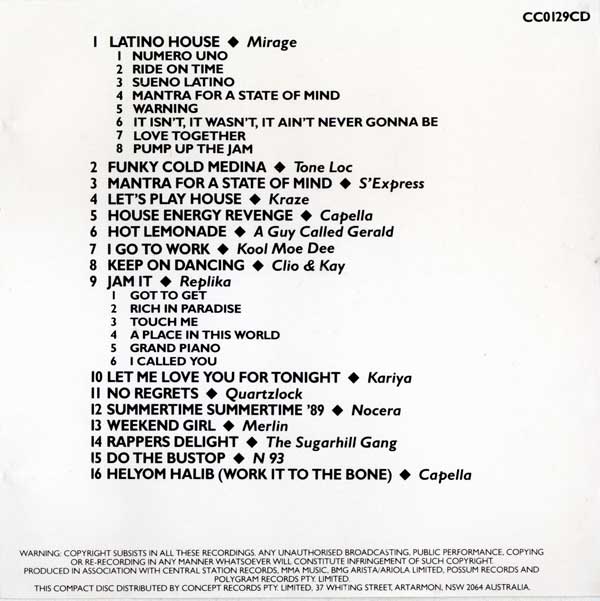 Various - Ware's The House Party - Australian CD - Credits