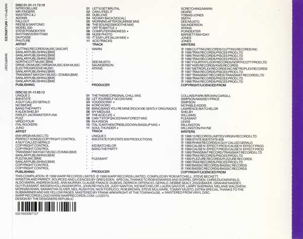 Various - Warp 10+1 - Influences - UK 2xCD - Back