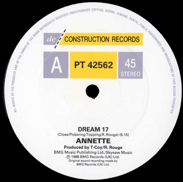 Annette - Dream 17 - UK 12" Single - Side A