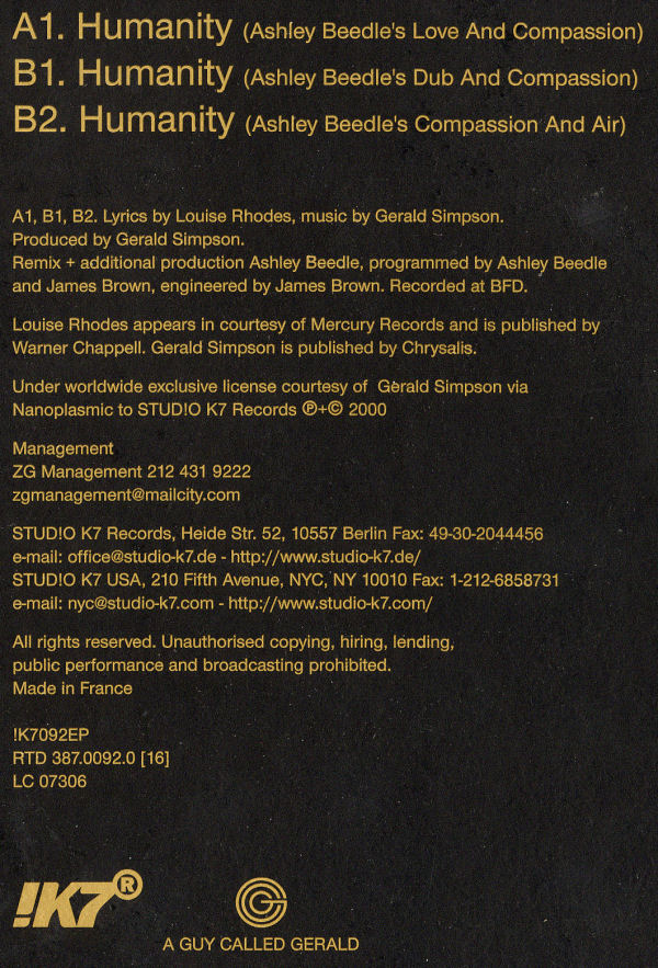 A Guy Called Gerald - Humanity - The Ashley Beedle Remixes