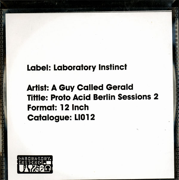 A Guy Called Gerald - Proto Acid: The Berlin Sessions 2 - German Promo CDR Single