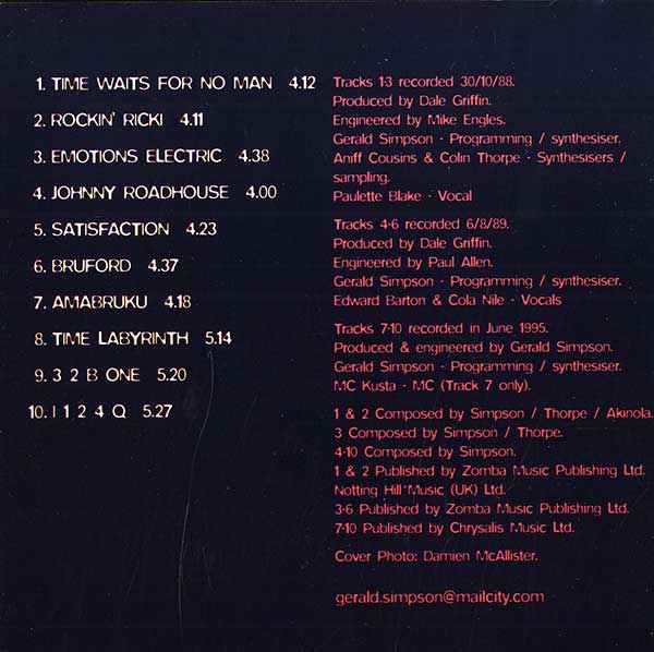 A Guy Called Gerald - The John Peel Sessions - Spanish CD - Credits