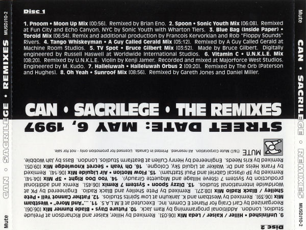 Can - Sacrilege - Canadian Promo 2xCD - Back