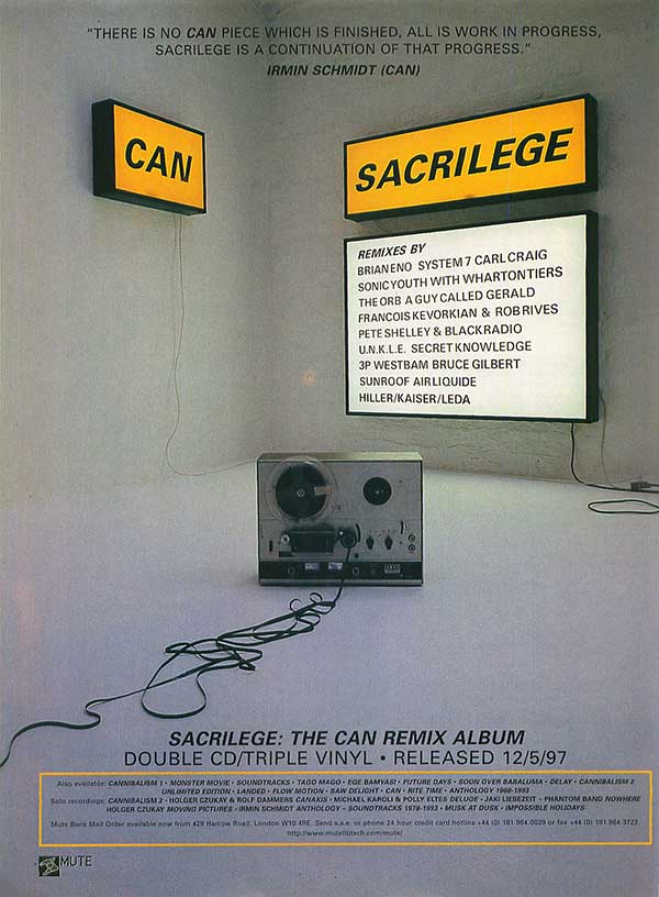 Can - Sacrilege - UK Advert - Muzik Magazine (06/1997)