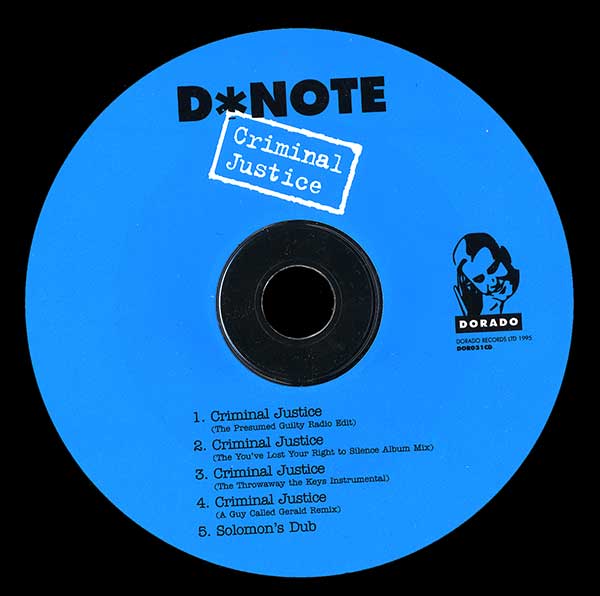 D*Note - Criminal Justice - UK CD Single - CD