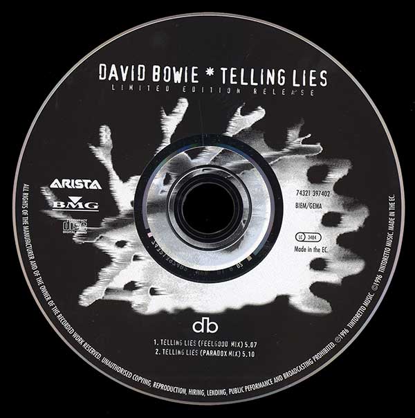 David Bowie - Telling Lies - Black Card Cover - EU CD Single - CD