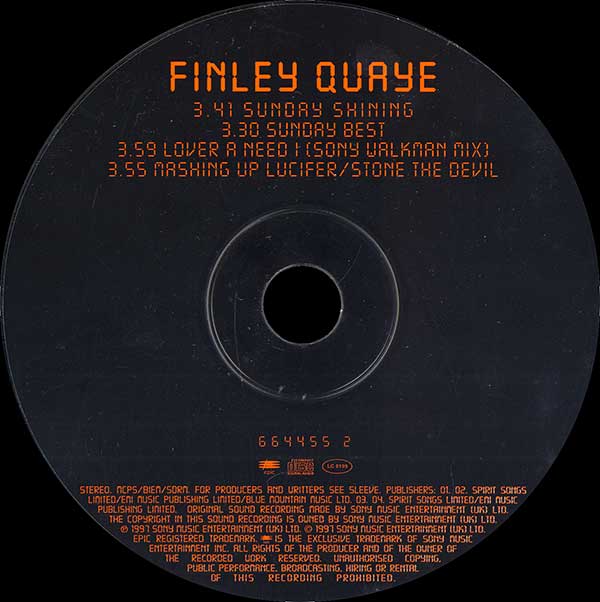 >Finley Quaye - Sunday Shining - UK CD Single - CD
