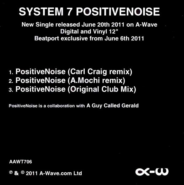 System 7 - PositiveNoise - UK Promo CDR - Back