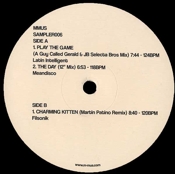 Various - MMUS SAMPLER006 (features Latin Intelligent - "Play The Game (A Guy Called Gerald & JB Selecta Bros Mix)"