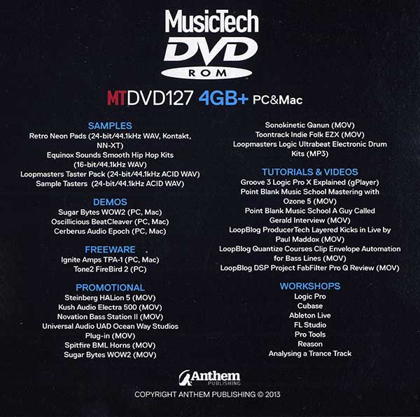 MusicTech - Issue 127 - October 2013 - UK DVD-ROM - Back