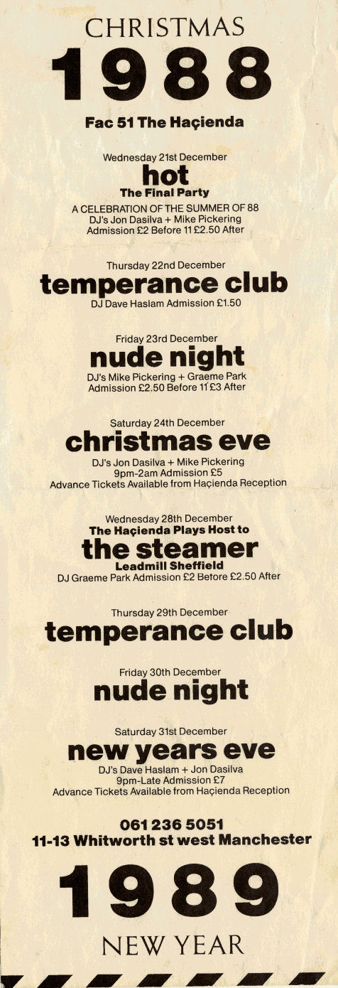 21 Dec: A Guy Called Gerald, Hot: 'The Final Party', Hacienda, Manchester, England