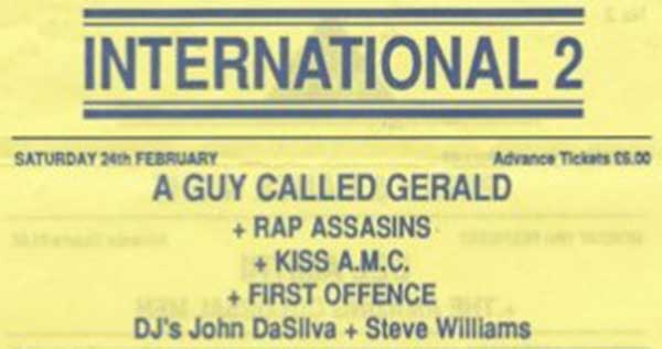 24 Feb: A Guy Called Gerald Live, International 2, Manchester, England