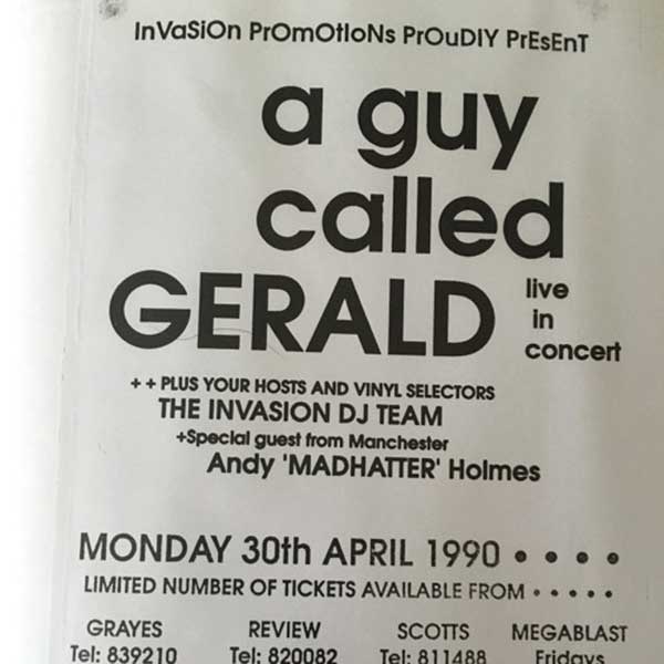 30 April: A Guy Called Gerald live, 42nd Street, Cornwallis Street, Barrow-In-Furness, Lancashire, England