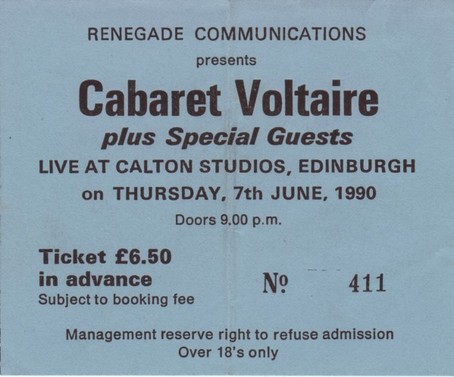 7 June: A Guy Called Gerald Live / Cabaret Voltaire / A Guy Called Gerald Live, Calton Studios, Edinburgh, Scotland