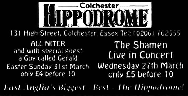 31 March: A Guy Called Gerald, Colchester Hippodrome, Colchester, England