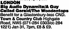 31 January 1992: A Guy Called Gerald, CND Benefit, Town & Country Club, Kentish Town, London, England
