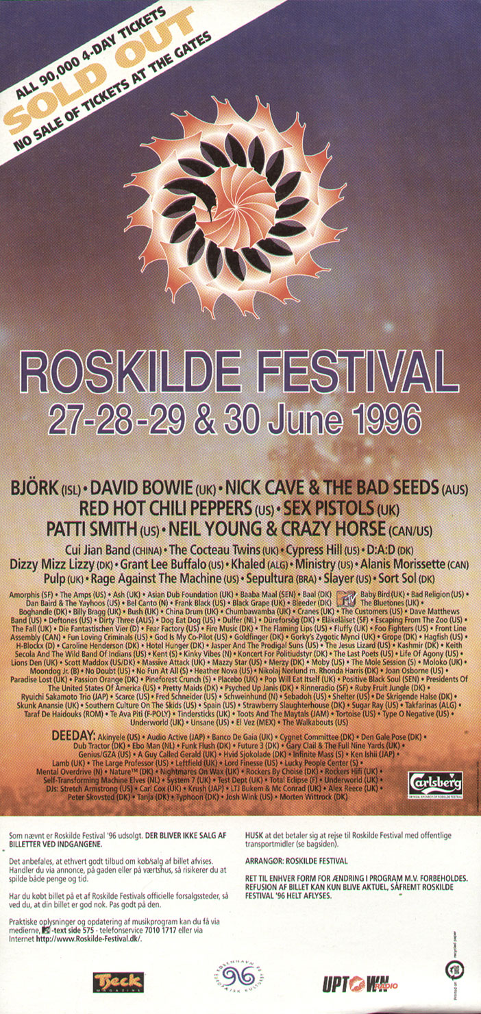 A Guy Called Gerald, Roskilde Festival 1996, Dyrskuepladsen, Darupvej, 4000 Roskilde, Denmark