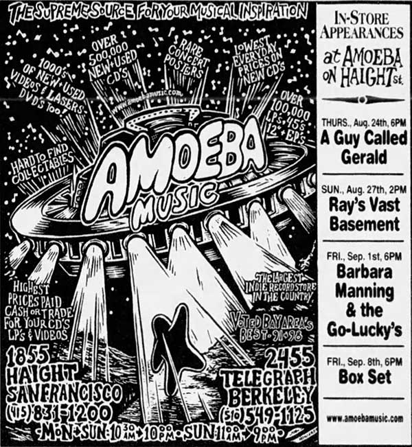 24 August: A Guy Called Gerald, Amoeba Records, San Francisco, California, USA