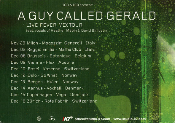 A Guy Called Gerald "Live Fever Mix Tour"