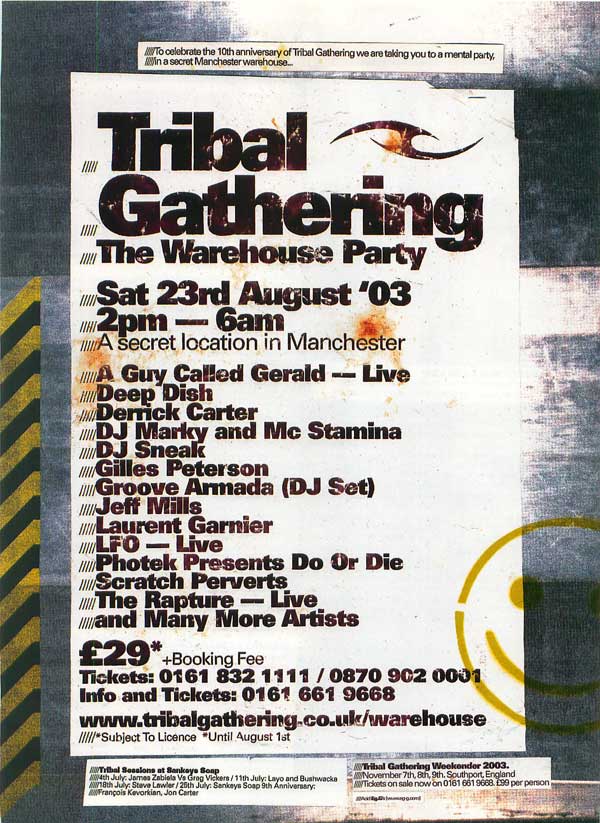 Tribal Gathering - The Warehouse Party, Secret Location, Manchester, England