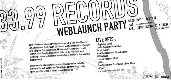 7 June: A Guy Called Gerald Live, 33.99 Records Weblaunch Party, M12, Berlin, Germany