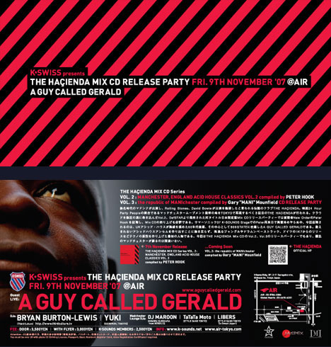 9 Nov: A Guy Called Gerald Live, K-Swiss, The Hacienda Mix CD Release Party, Club Air, Tokyo, Japan