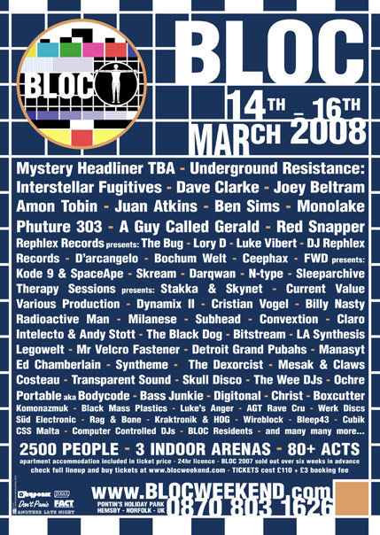 14 March: Bloc Weekend, Pontins Holiday Park, Hemsby, Norfolk, England