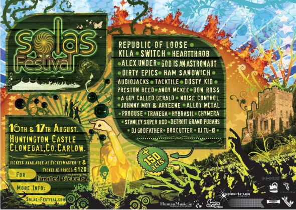 16 August: Solas Festival, Huntington Castle, Clonegal, Co. Carlow, Ireland