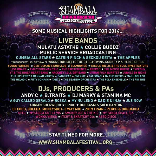21 August: Shambala Festival, Northamptonshire, England