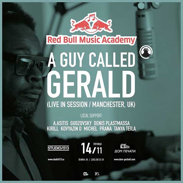 14 November: Studio/513 Presents A Guy Called Gerald, Dom Pechati, Yekaterinburg, Russia