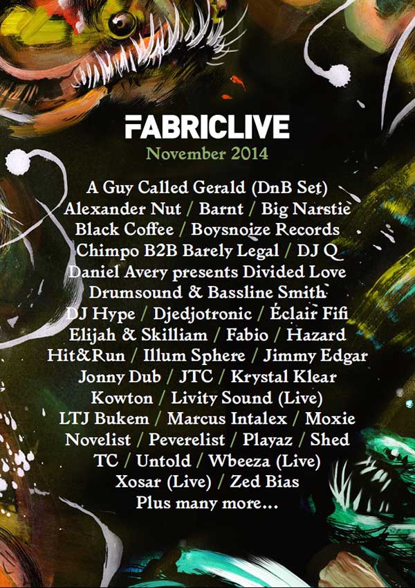 28 November: Fabric Live, Bukem In Session, Fabric, London, England