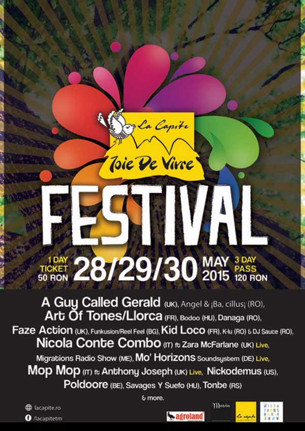 29 May: A Guy Called Gerald Live, Festival Joie De Vivre, La Căpiţe, Timișoara, Romania