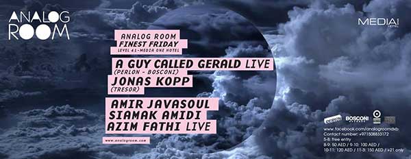 25 September: A Guy Called Gerald Live, Analog Room Finest Friday, Analog Room, Level 41, Media One Hotel, Dubai, UAE