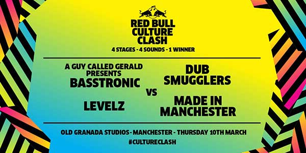 10 March: A Guy Called Gerald presents Basstronic, Red Bull Culture Clash Manchester, Old Granada Studios, Manchester, England