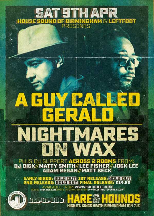 9 April: A Guy Called Gerald, Hare And Hounds, King's Heath, Birmingham, England