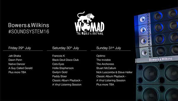 29 July: A Guy Called Gerald, WOMAD Festival, Bowers & Wilkins, Charlton Park, Malmesbury, Wiltshire, England
