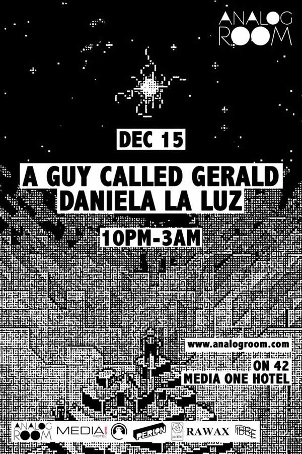 15 December: A Guy Called Gerald Live, Analog Room, ON42 - Media One Hotel, Dubai, UAE